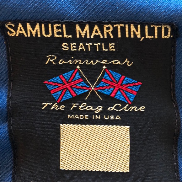 Vintage Samuel Martin Teal Blue Raincoat size med - Picture 4 of 4